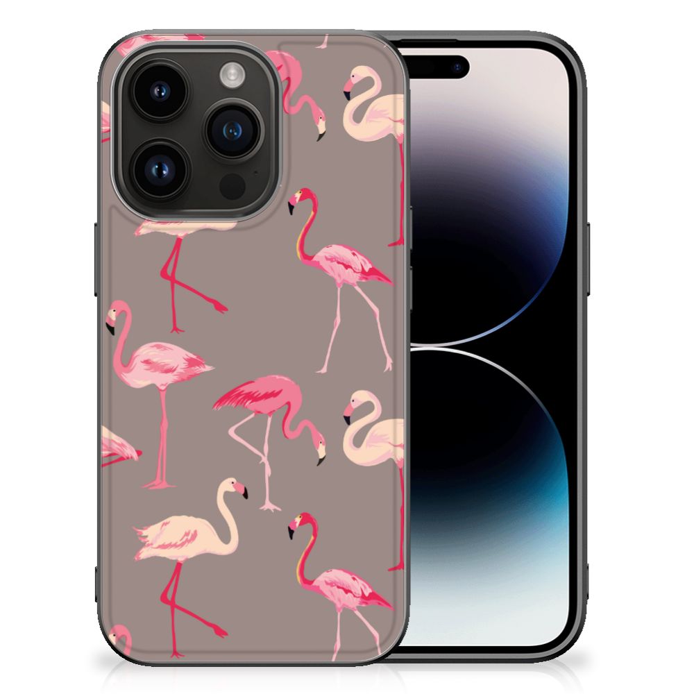 iPhone 15 Pro Dierenprint Telefoonhoesje Flamingo
