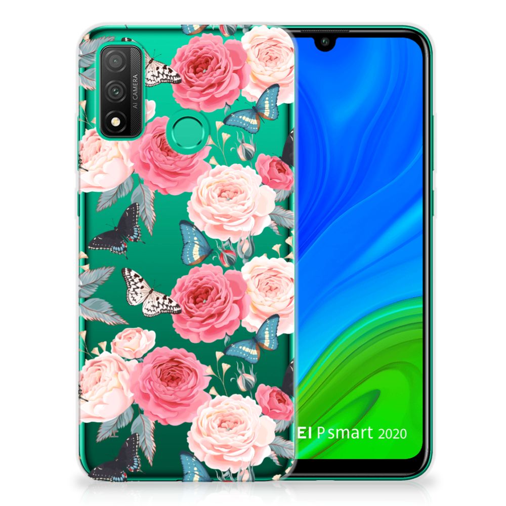 Huawei P Smart 2020 TPU Case Butterfly Roses B2C Telecom