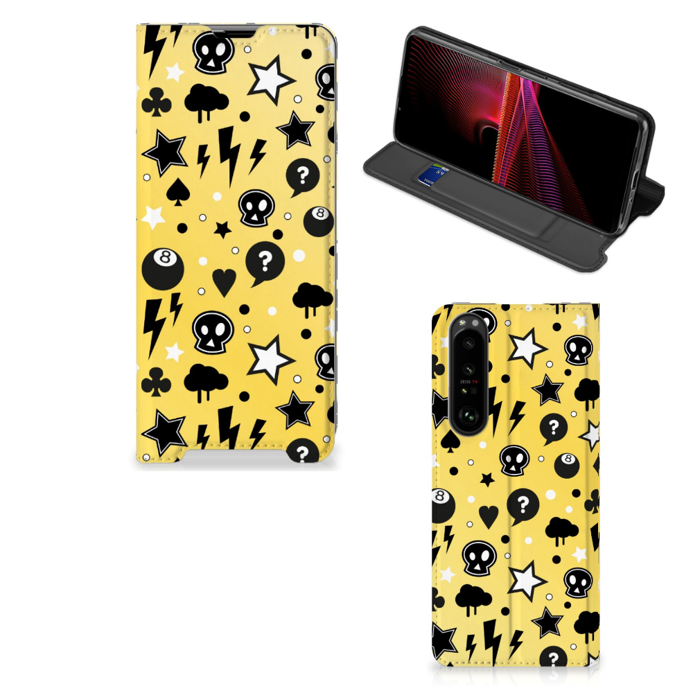 Mobiel BookCase Sony Xperia 1 III Punk Geel - B2C Telecom
