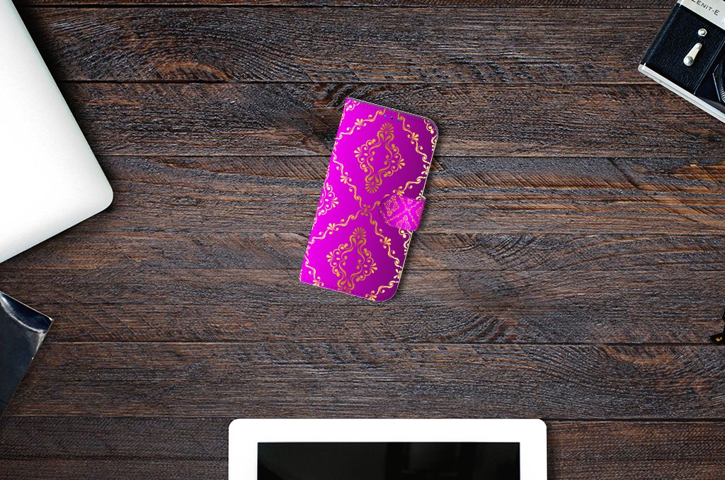 Wallet Case iPhone 14 Pro Barok Roze