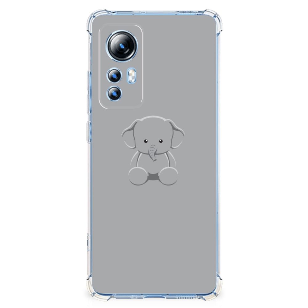 Xiaomi 12 Lite Stevig Bumper Hoesje Grijs Baby Olifant B2C Telecom