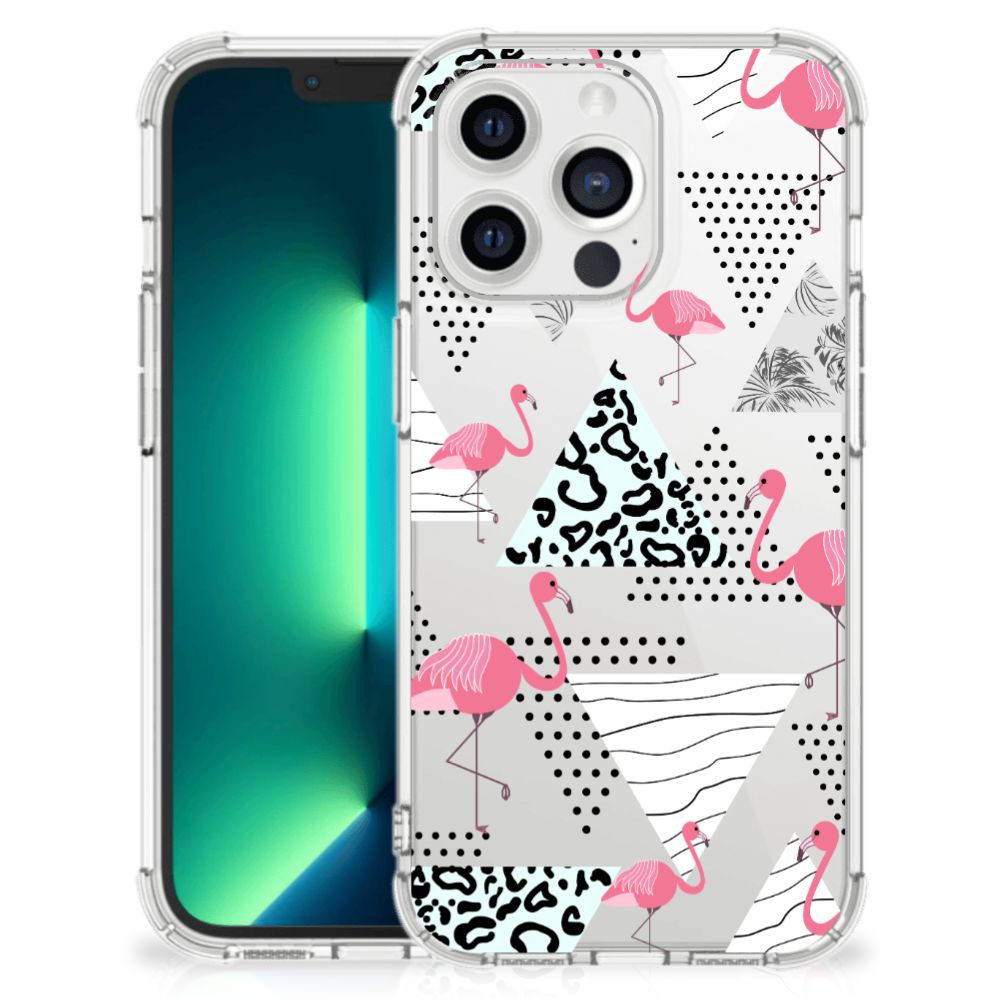 iPhone 13 Pro Max Case Anti-shock Flamingo Triangle - B2C Telecom