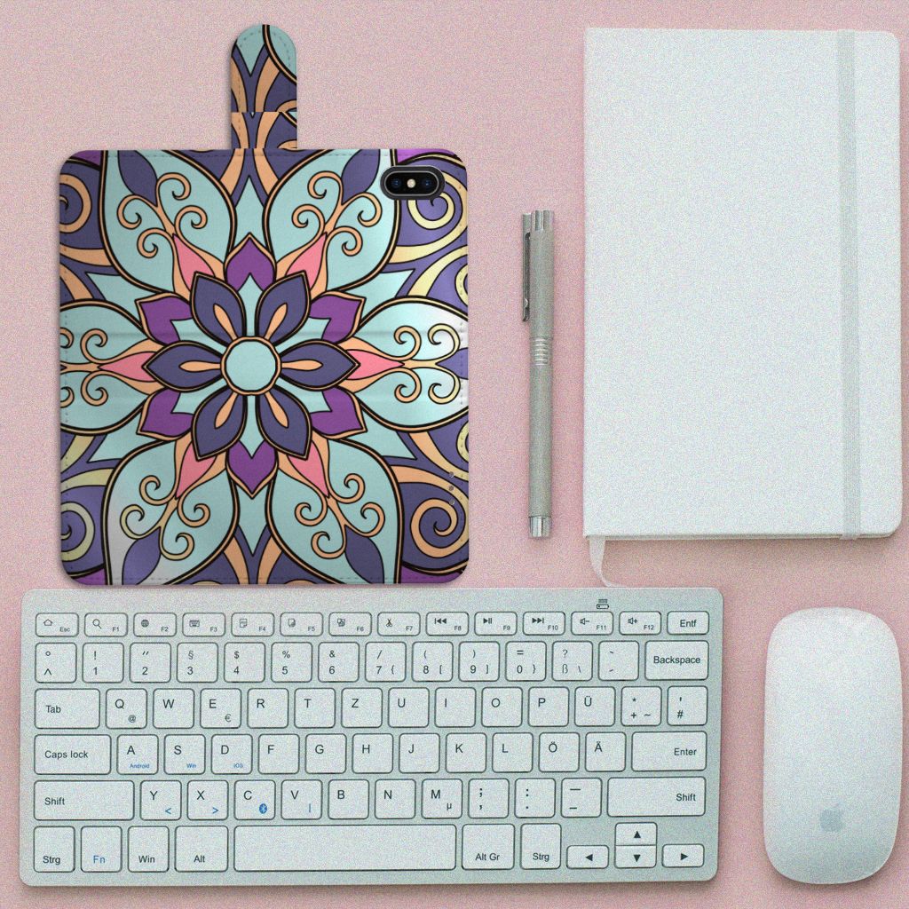 Apple iPhone Xs Max Hoesje Purple Flower