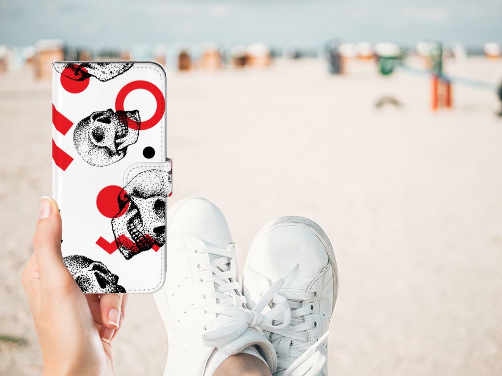 Telefoonhoesje met Naam Samsung Galaxy A03s Skull Red