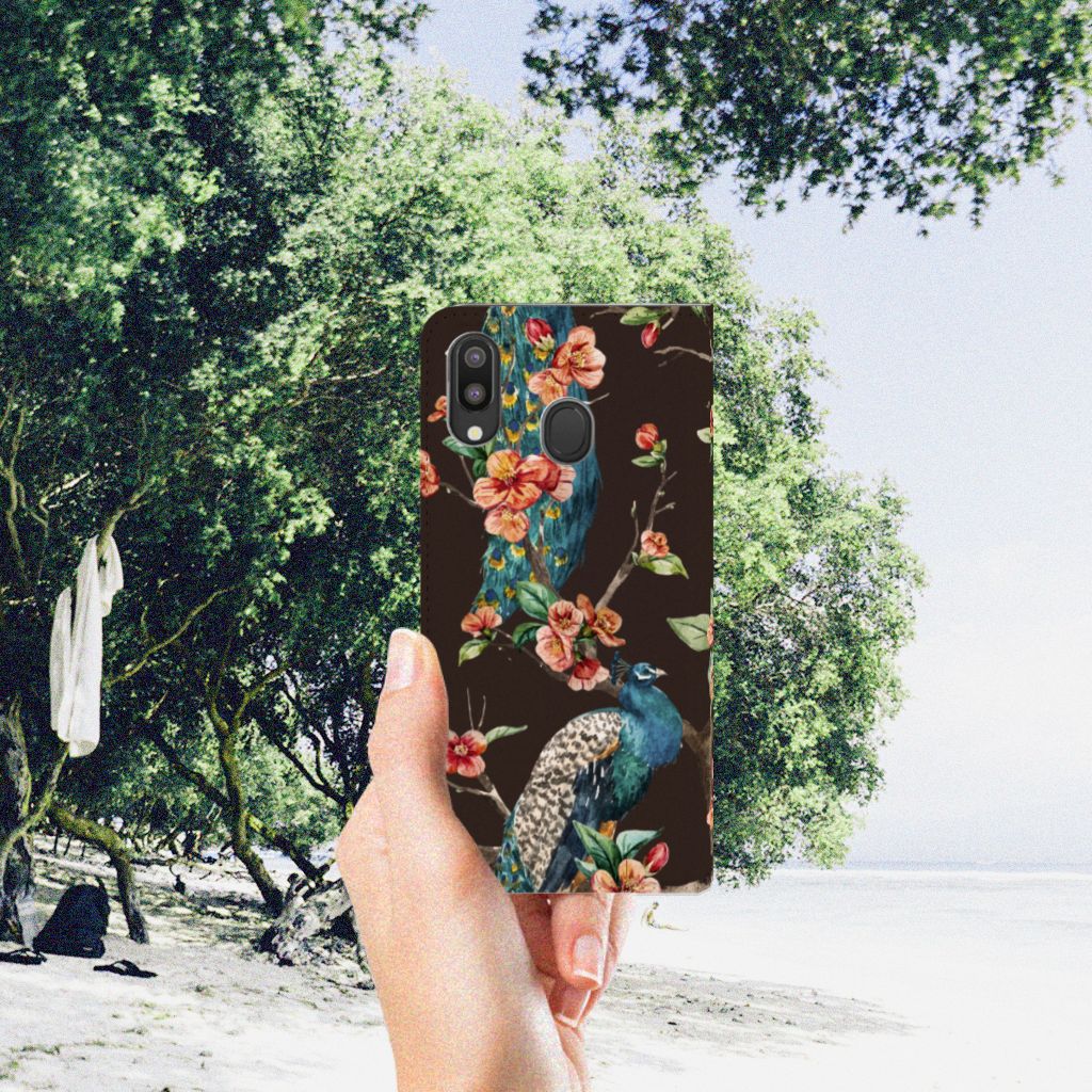 Samsung Galaxy M20 Hoesje maken Pauw met Bloemen