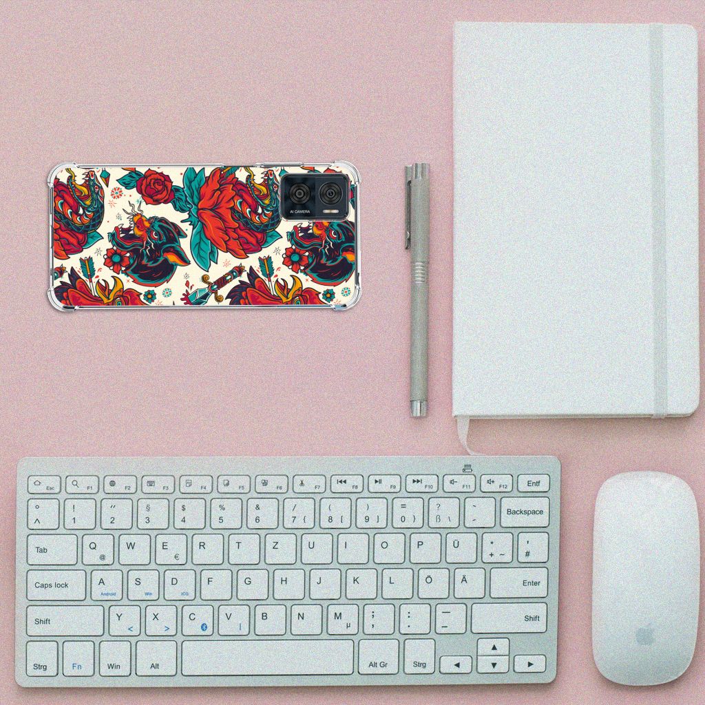 Anti-shock Hoesje met foto voor Motorola Moto E22 | E22i Old Skool B2C Telecom