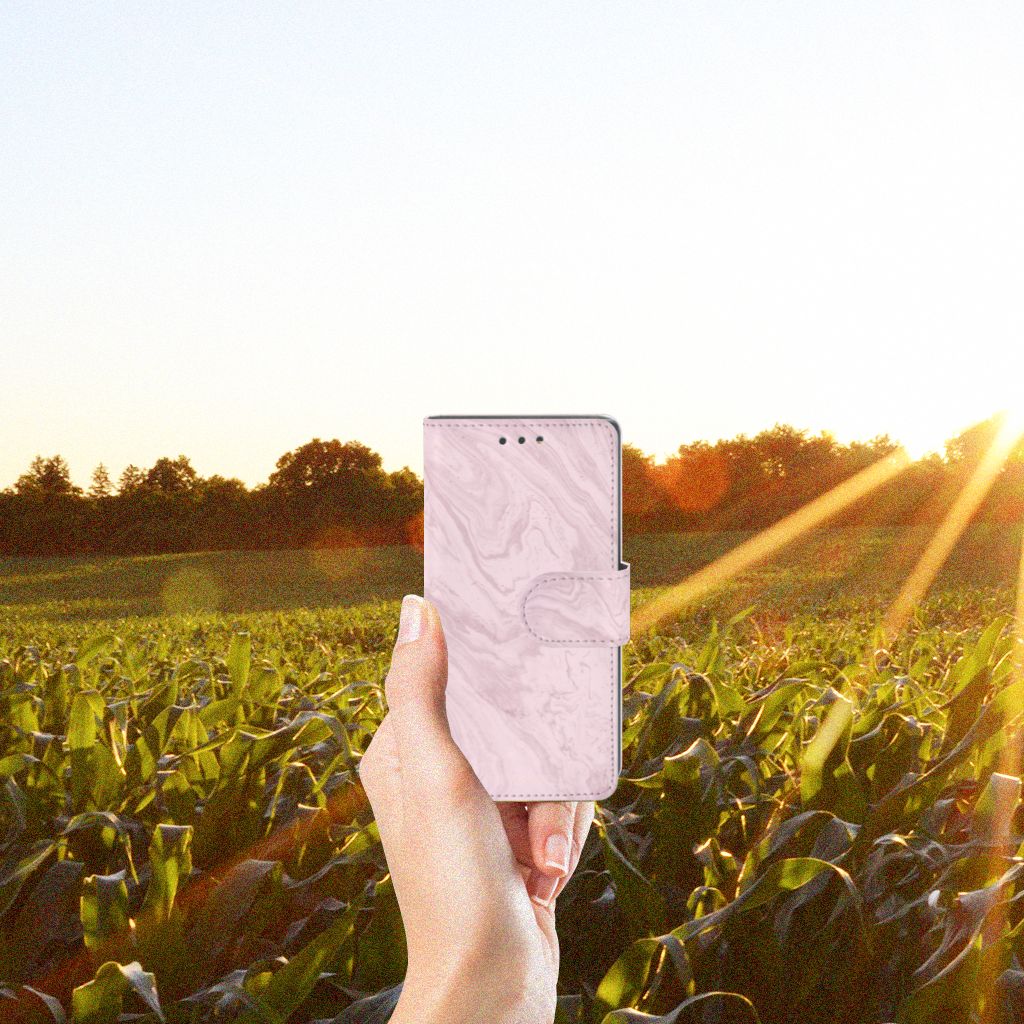 Sony Xperia X Compact Bookcase Marble Pink - Origineel Cadeau Vriendin