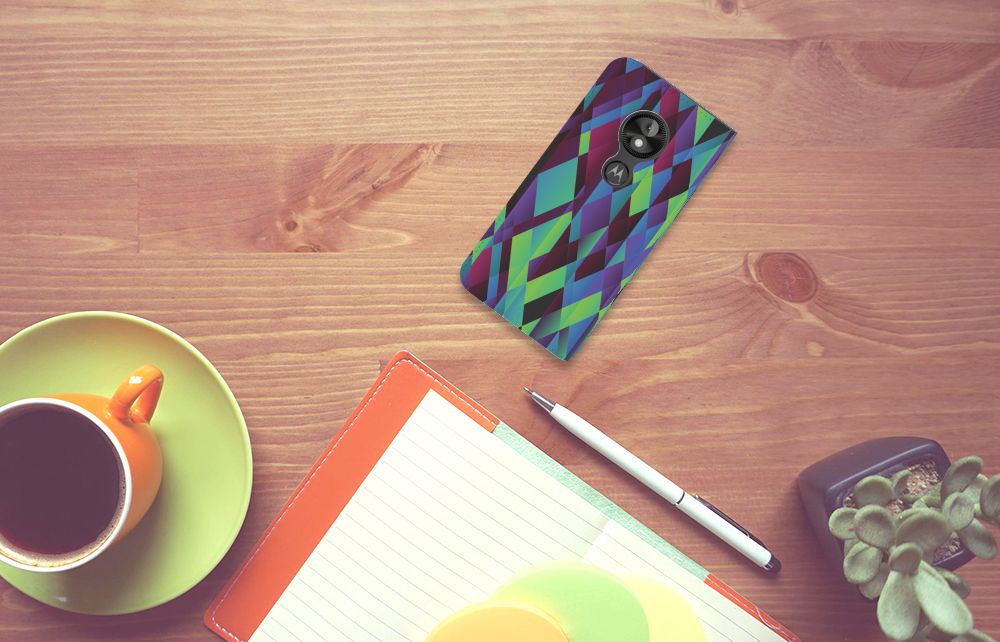 Motorola Moto E5 Play Stand Case Abstract Green Blue