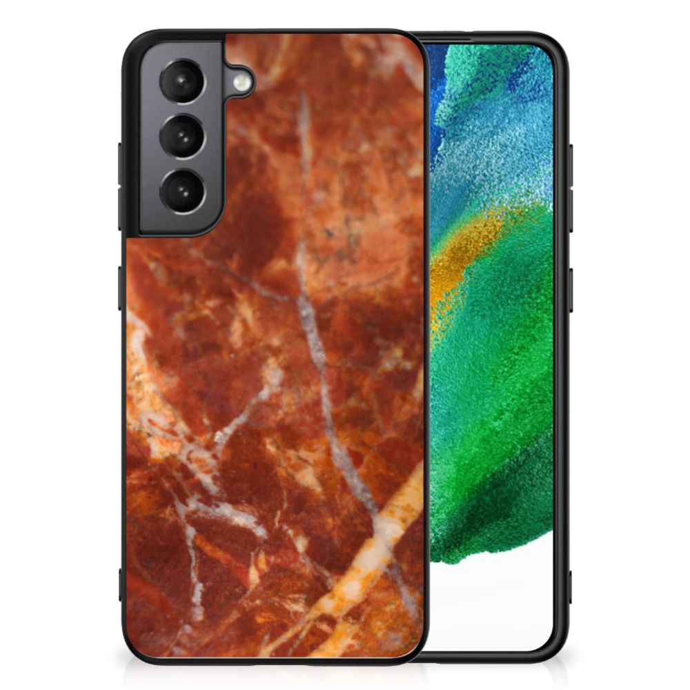 Samsung Galaxy S21FE Marmeren Print Telefoonhoesje Marmer Bruin