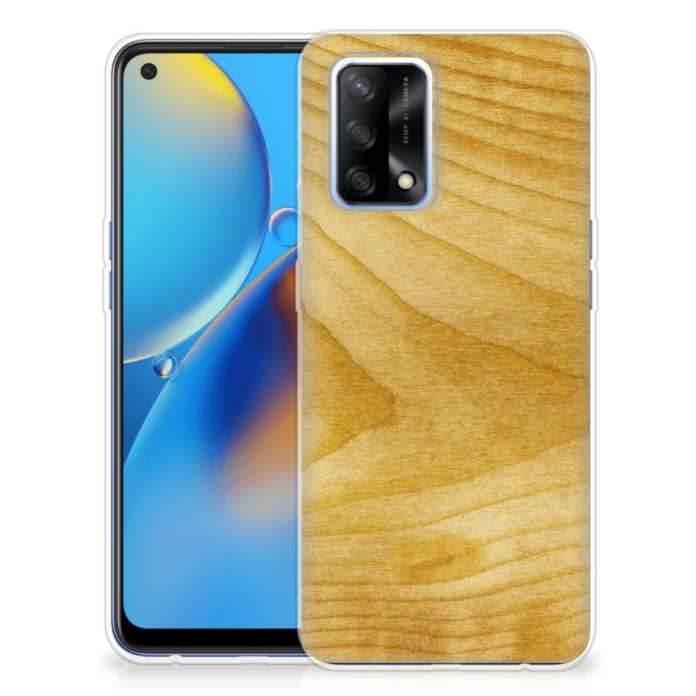 OPPO A74 4G Bumper Hoesje Licht Hout