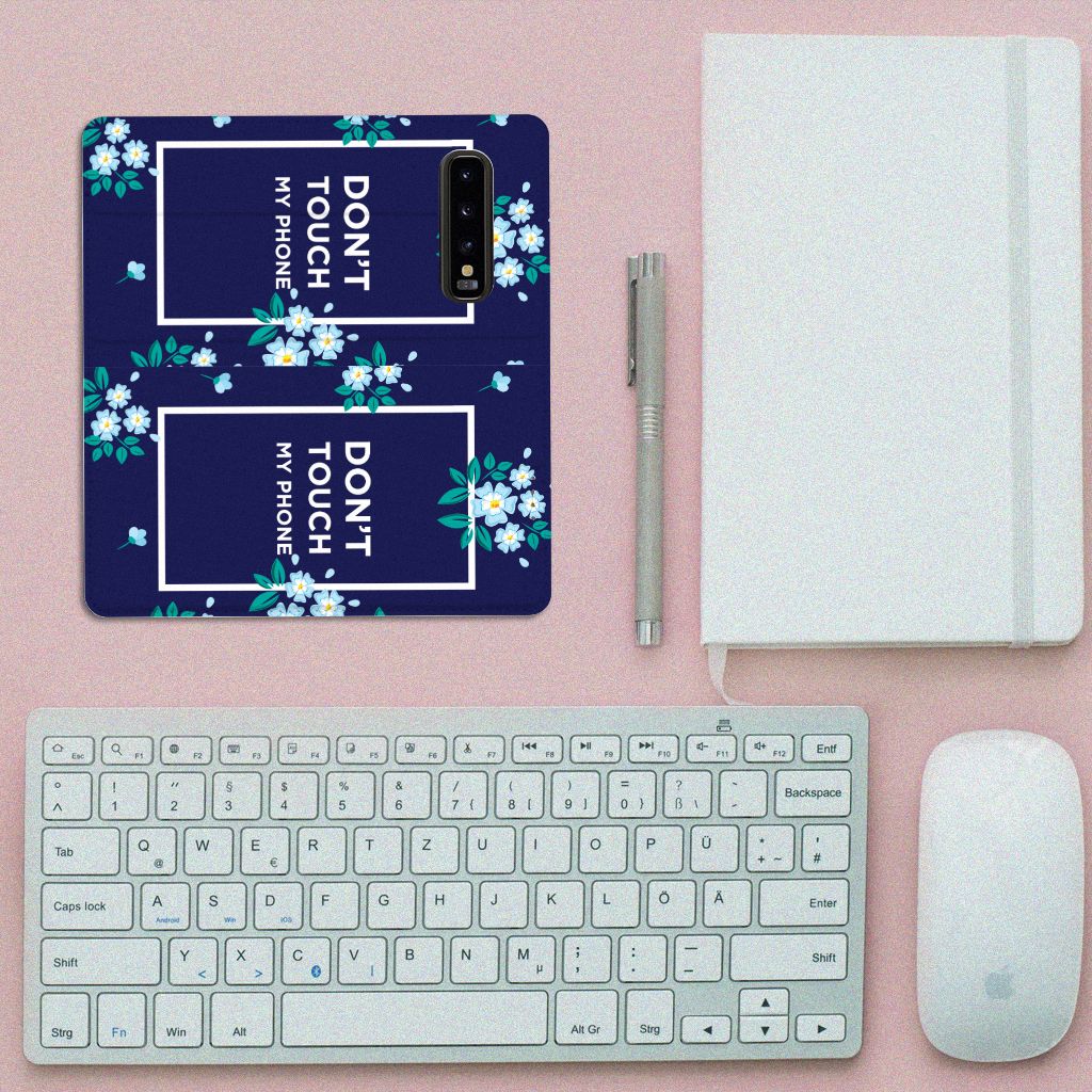 Samsung Galaxy S10 Design Case Flowers Blue DTMP