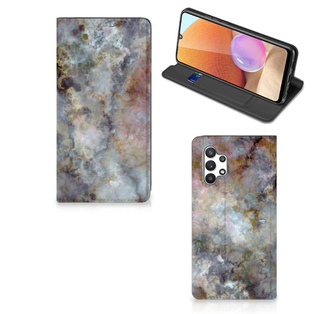 Samsung Galaxy A32 4G | A32 5G Enterprise Editie Standcase Marmer Grijs - B2C Telecom