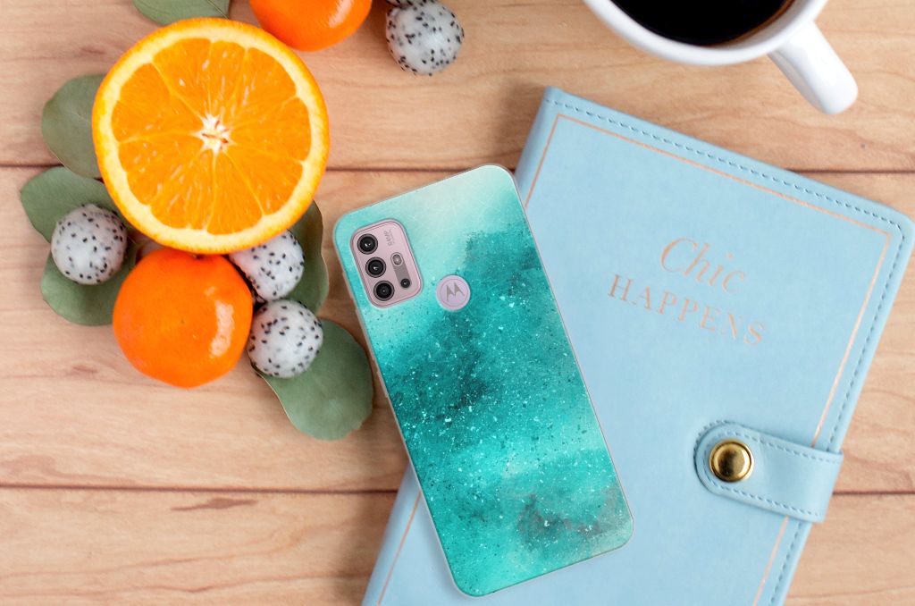 Hoesje maken Motorola Moto G30 | G10 Painting Blue B2C Telecom