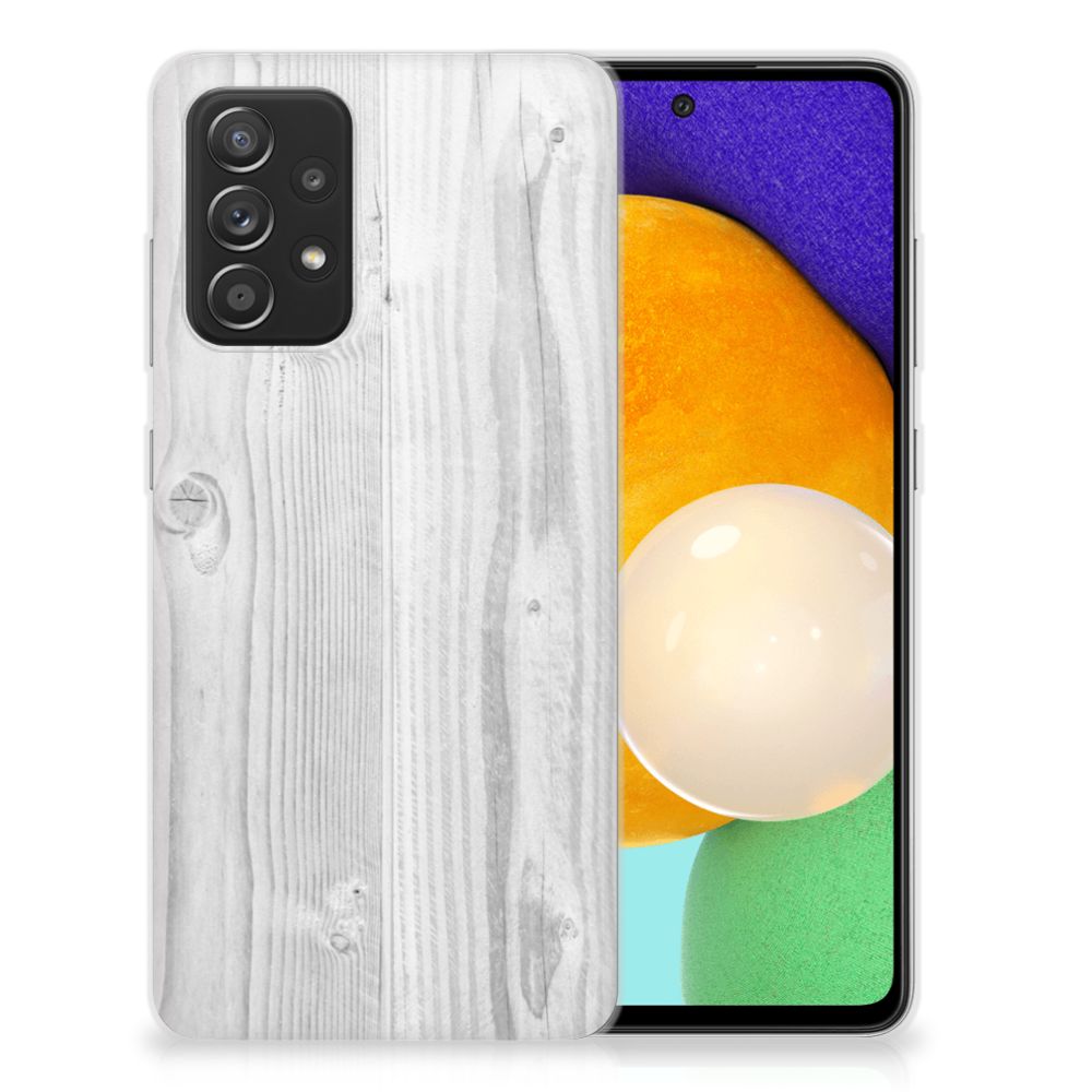 Samsung Galaxy A52 (5G/4G) Bumper Hoesje White Wood