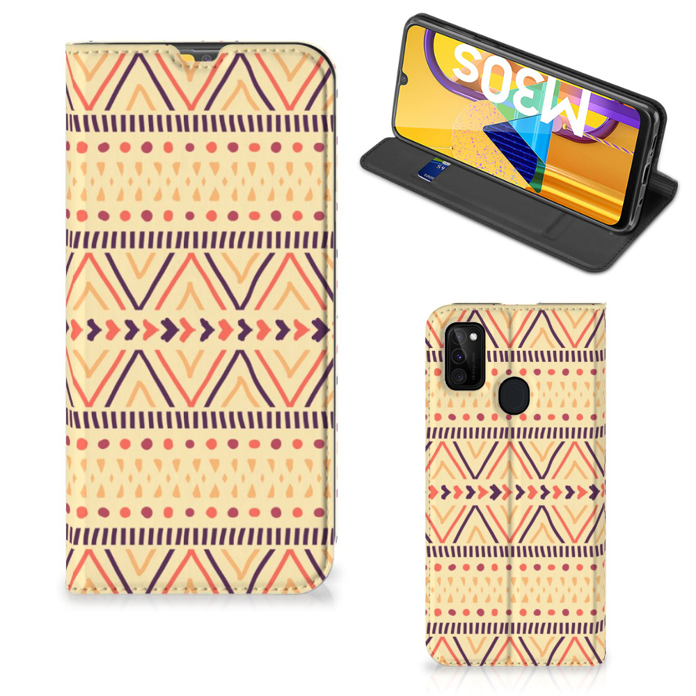 Samsung Galaxy M30s | M21 Hoesje met Magneet Aztec Yellow - B2C Telecom