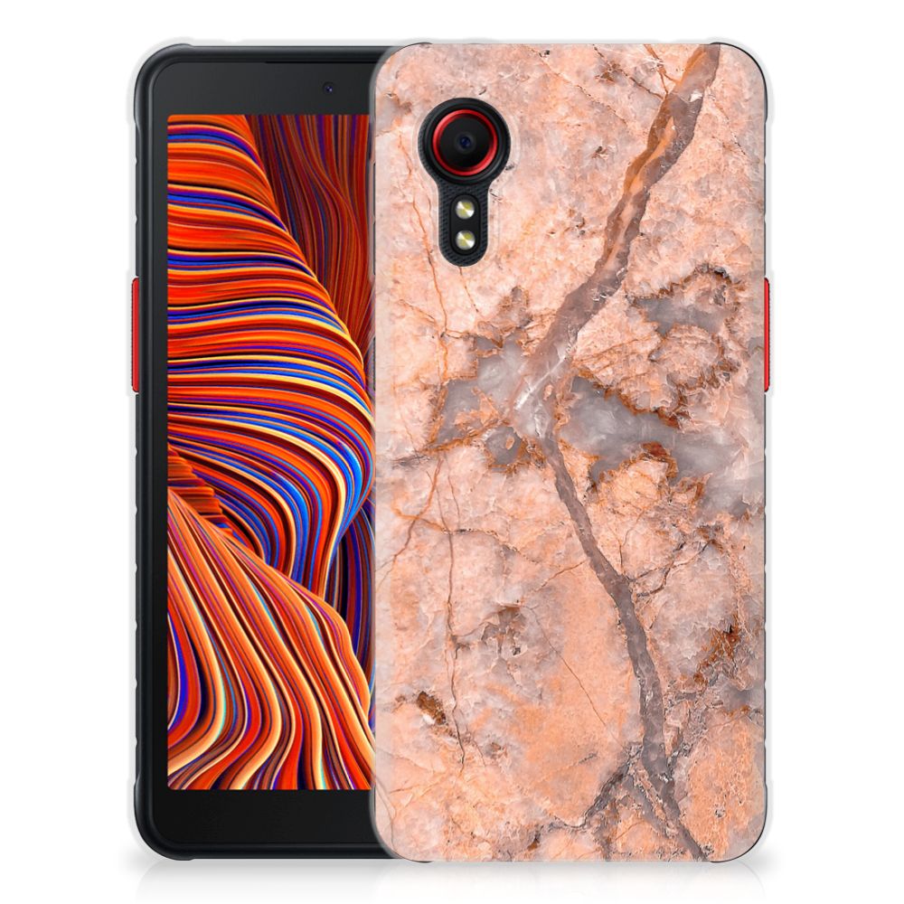 Samsung Galaxy Xcover 5 TPU Siliconen Hoesje Marmer Oranje B2C Telecom