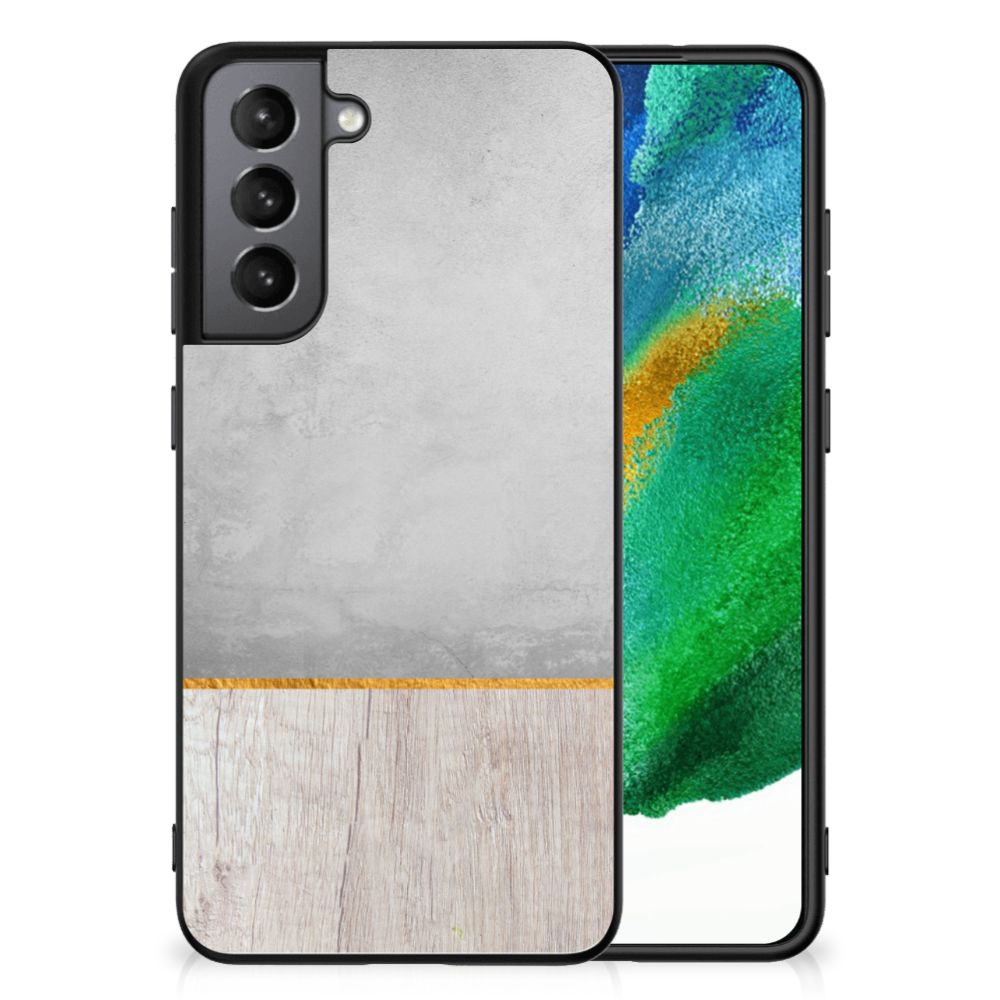 Samsung Galaxy S21FE Houten Print Telefoonhoesje Wood Concrete