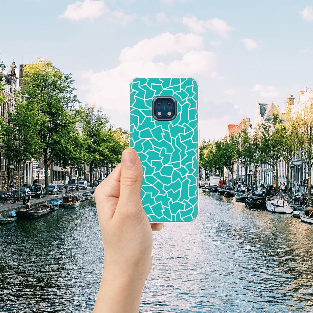 Nokia XR20 Hoesje maken Cracks Blue B2C Telecom