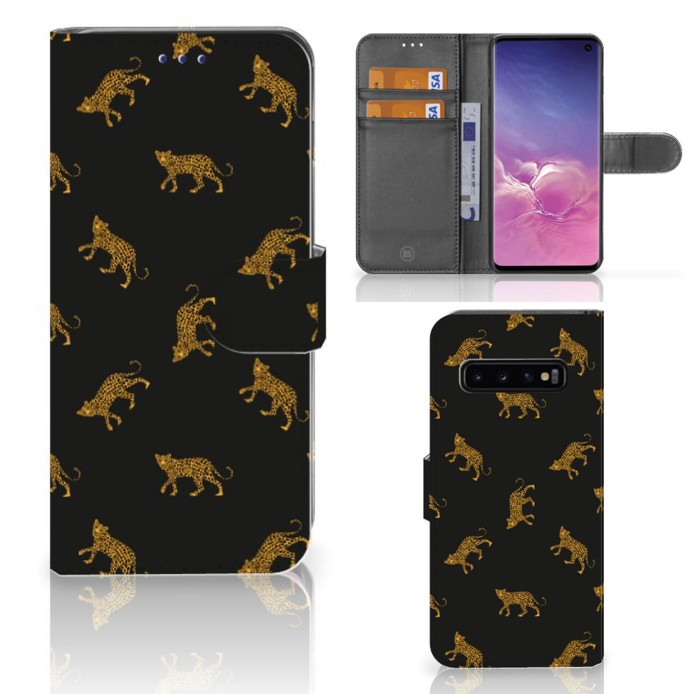 Telefoonhoesje met Pasjes voor Samsung Galaxy S10 Leopards