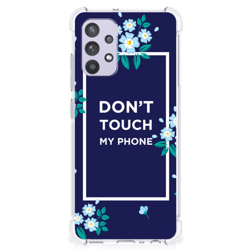 Samsung Galaxy A32 4G | A32 5G Enterprise Editie Anti Shock Case Flowers Blue DTMP B2C Telecom