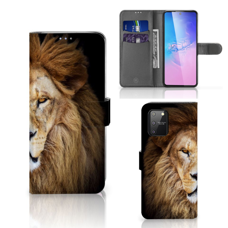 Samsung S10 Lite Telefoonhoesje met Pasjes Leeuw