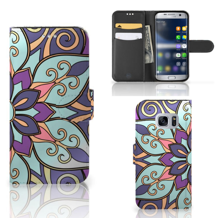Samsung Galaxy S7 Hoesje Purple Flower