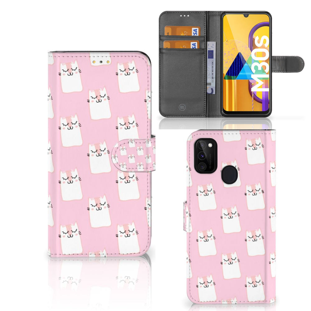 Samsung Galaxy M21 | M30s Telefoonhoesje met Pasjes Sleeping Cats