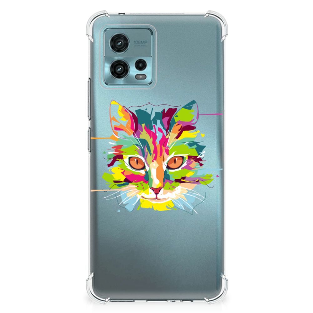 otorola Moto G72 Stevig Bumper Hoesje Cat Color