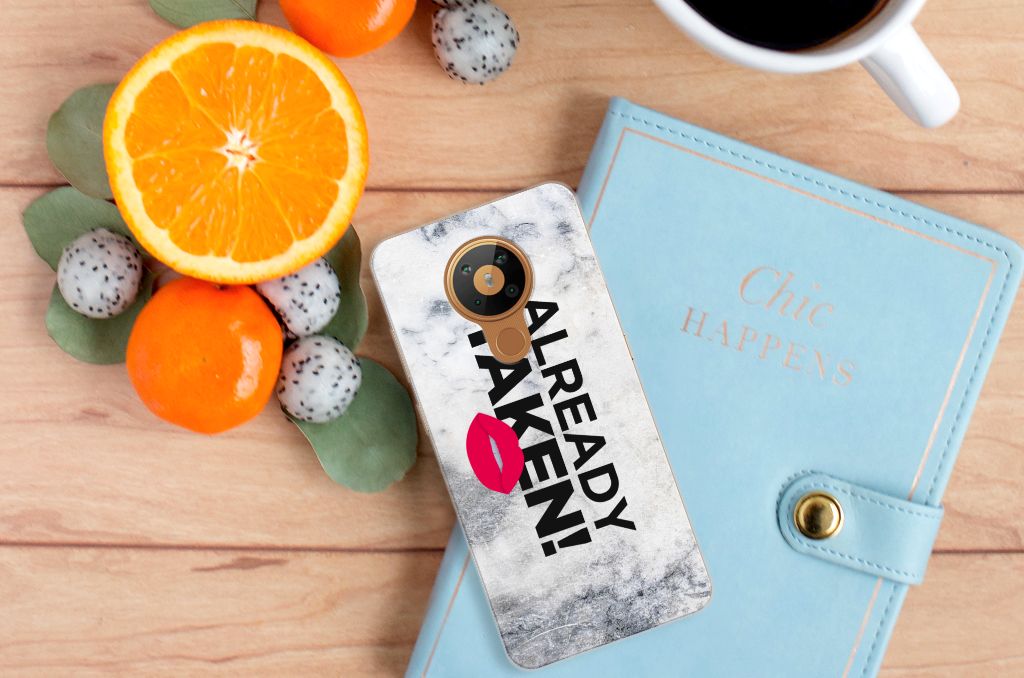 Nokia 5.3 Siliconen hoesje met naam Already Taken White B2C Telecom