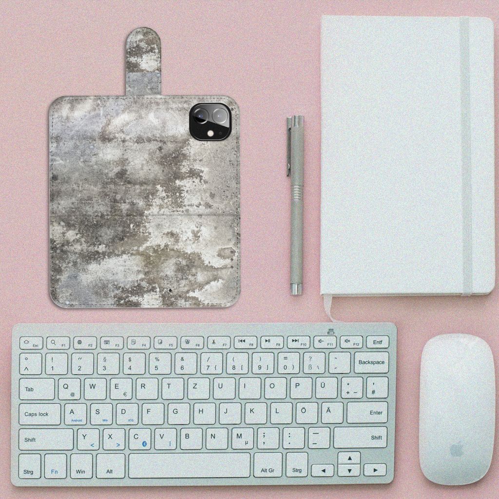 Apple iPhone 12 Mini Bookcase Beton Print