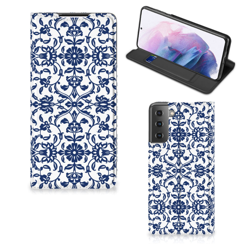 Samsung Galaxy S21 Plus Smart Cover Flower Blue