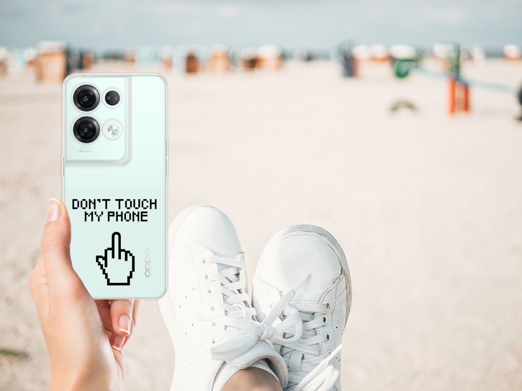 OPPO Reno8 Pro Silicone-hoesje Finger Don't Touch My Phone B2C Telecom