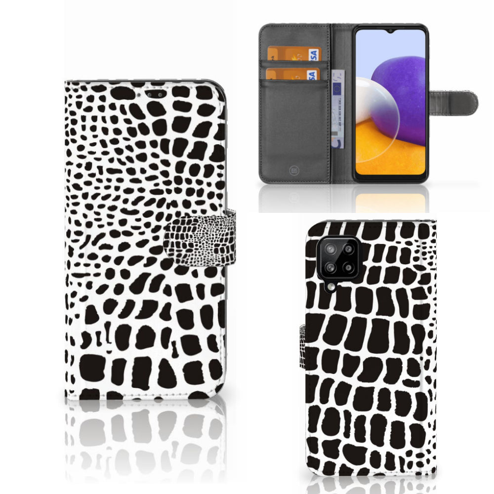 Samsung Galaxy A22 4G | M22 Telefoonhoesje met Pasjes Slangenprint