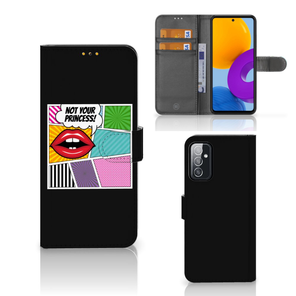 Samsung Galaxy M52 Wallet Case met Pasjes Popart Princess