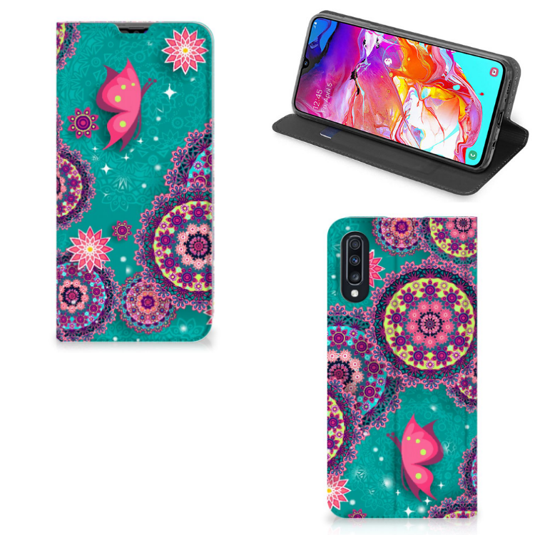 Samsung Galaxy A70 Bookcase Cirkels en Vlinders