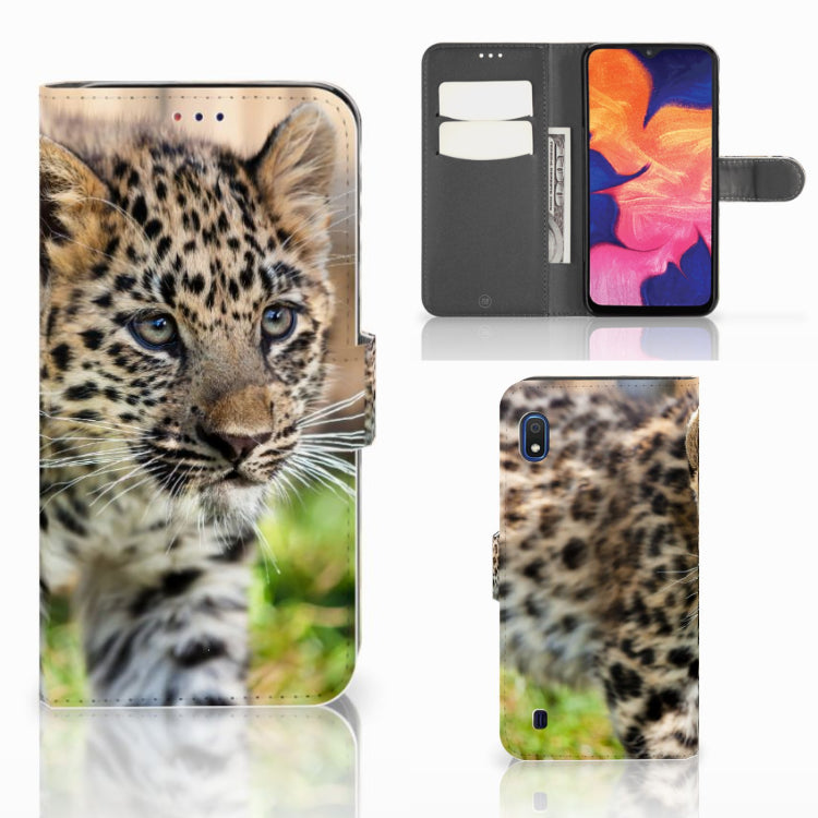 Samsung Galaxy A10 Telefoonhoesje met Pasjes Baby Luipaard