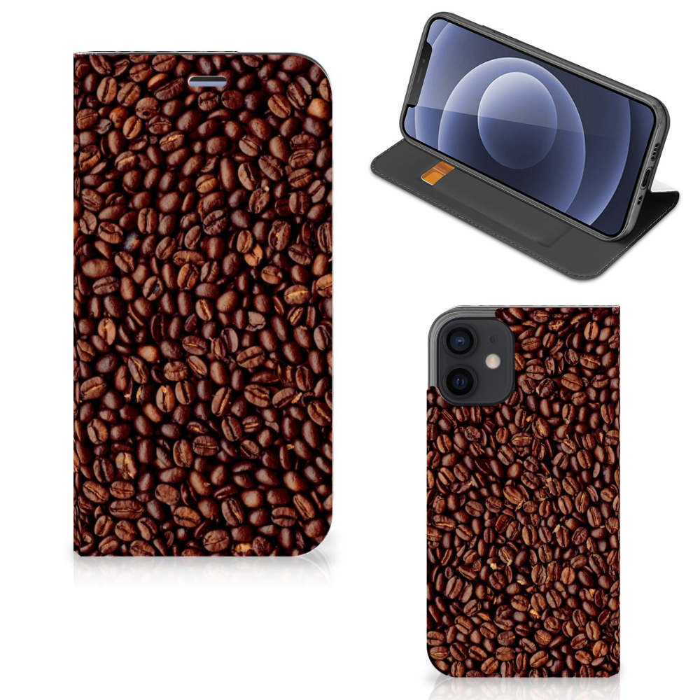 iPhone 12 Mini Flip Style Cover Koffiebonen - B2C Telecom