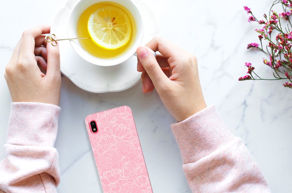 Samsung Galaxy A10 TPU Case White Flowers