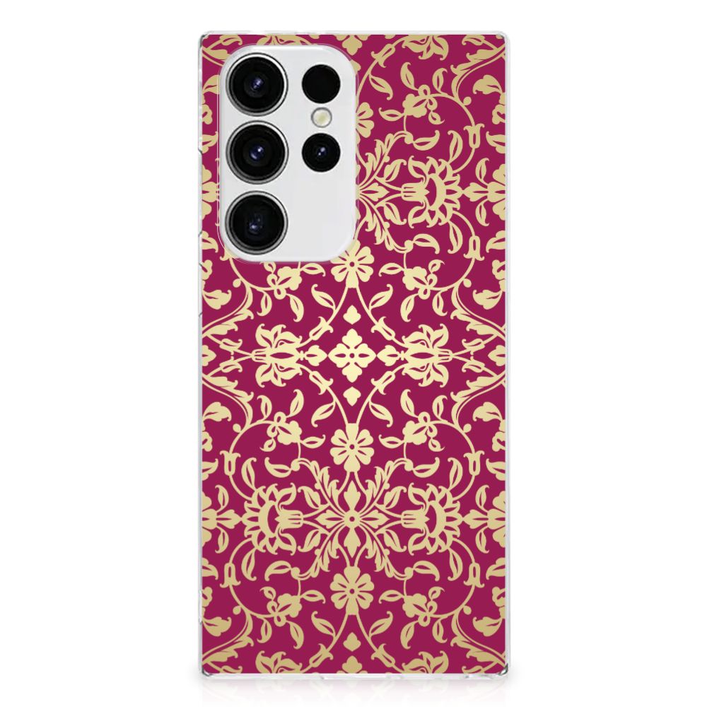 Siliconen Hoesje Samsung Galaxy S23 Ultra Barok Pink B2C Telecom