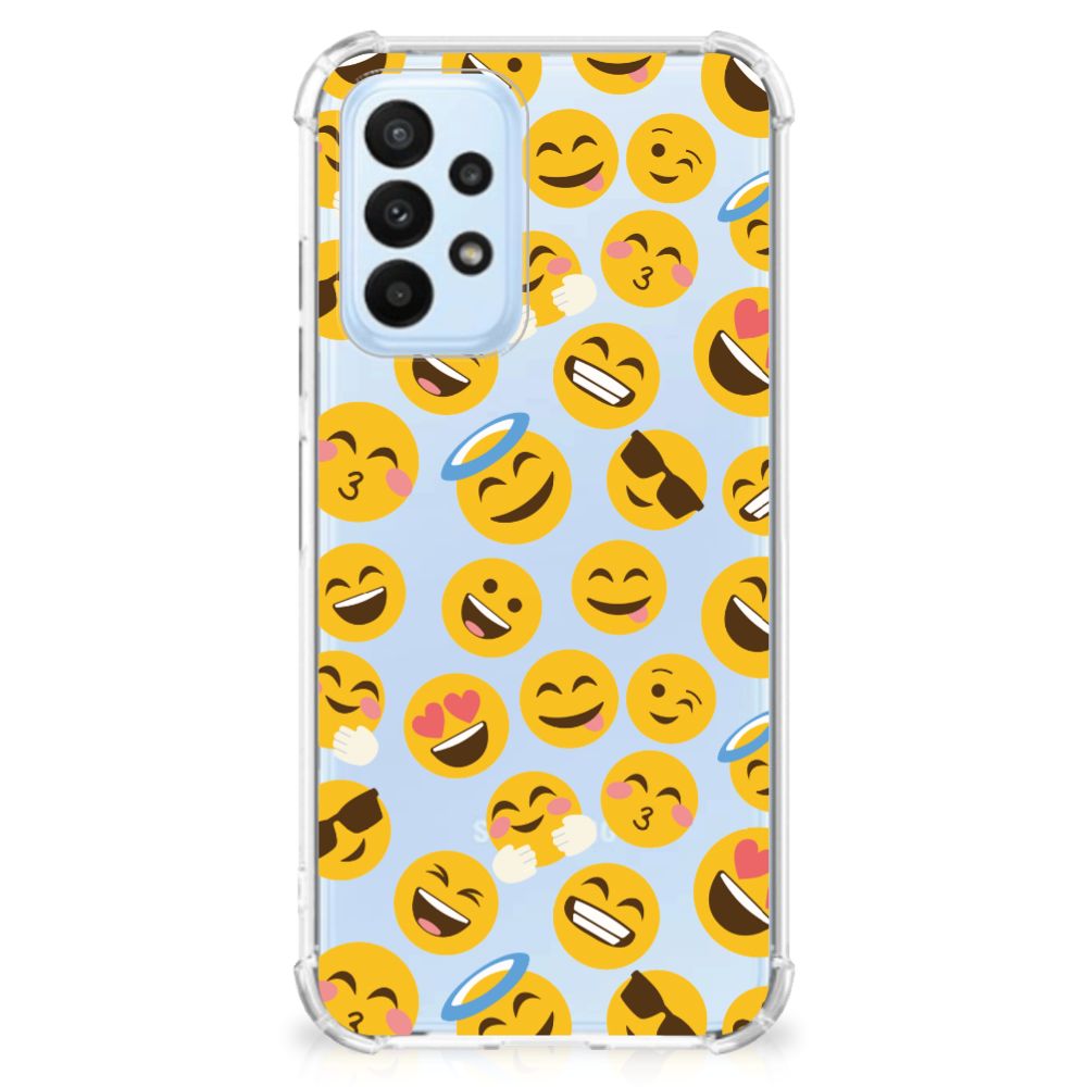 Samsung Galaxy A23 Doorzichtige Silicone Hoesje Emoji - B2C Telecom