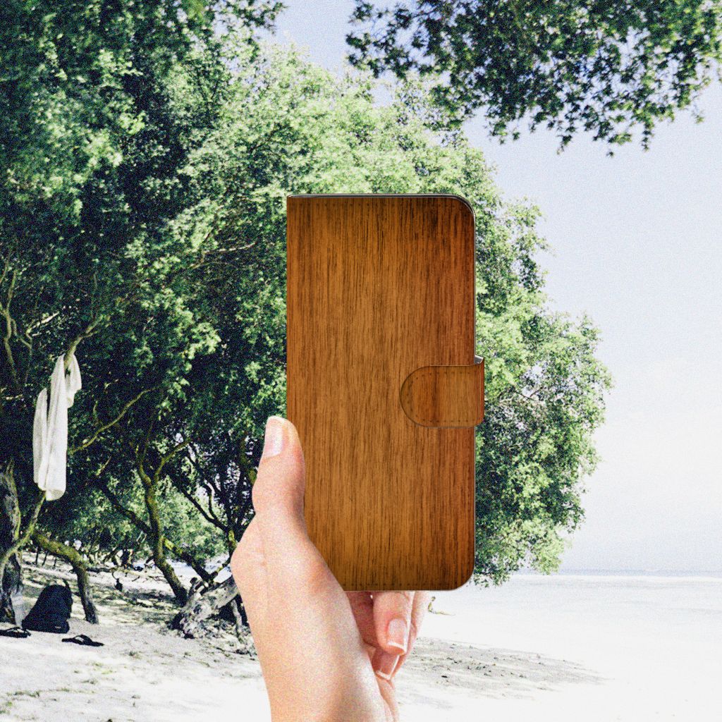 Motorola Moto G32 Book Style Case Donker Hout