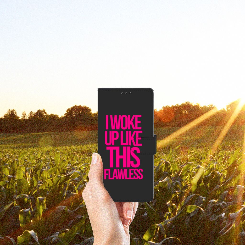 Motorola Edge 20 Lite Hoesje met naam Woke Up - Origineel Cadeau Zelf Maken