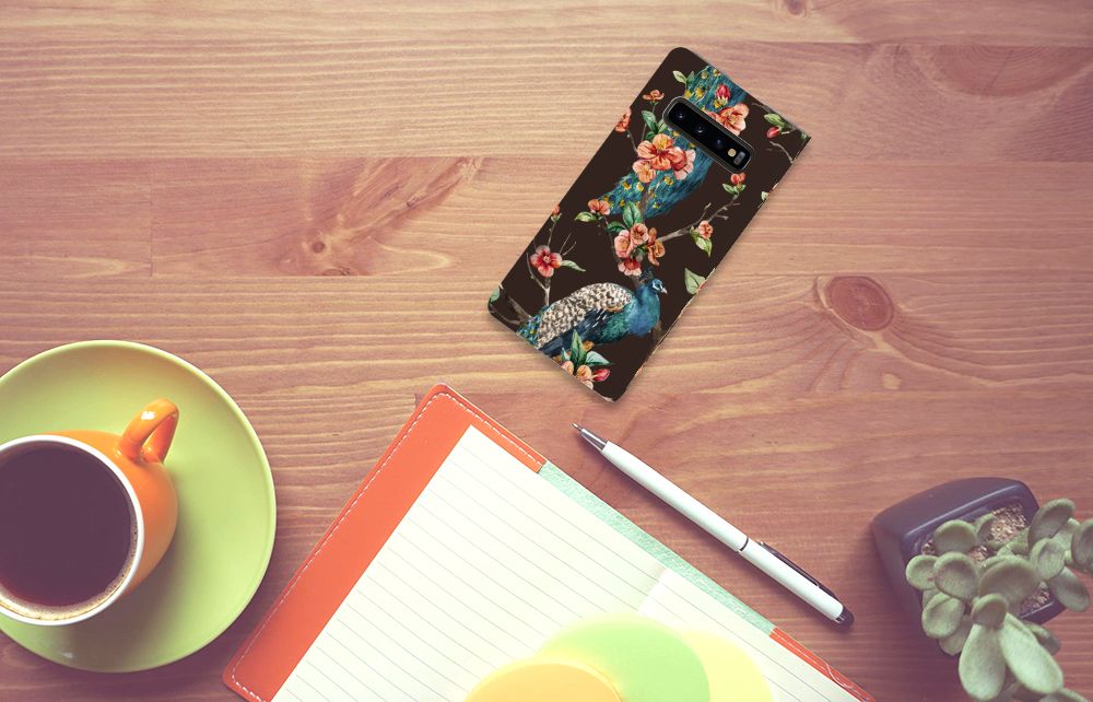 Samsung Galaxy S10 Plus Hoesje maken Pauw met Bloemen