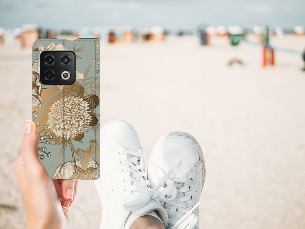 Smart Cover voor OnePlus 10 Pro Vintage Bird Flowers - B2C Telecom