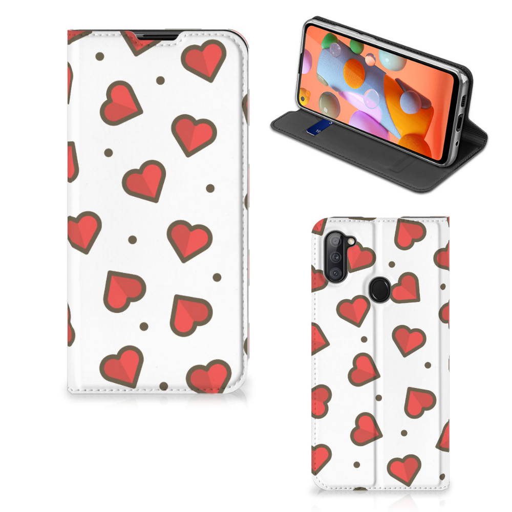 Samsung Galaxy M11 | A11 Hoesje met Magneet Hearts - B2C Telecom