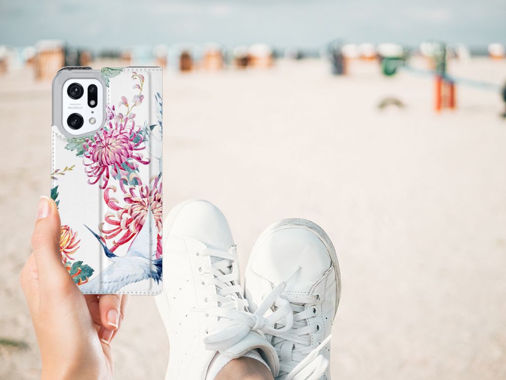 OPPO Find X5 Pro Hoesje maken Bird Flowers - B2C Telecom