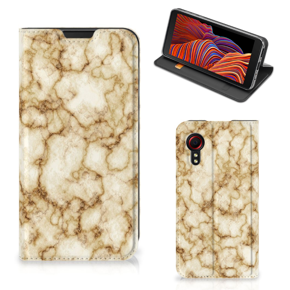 Samsung Galaxy Xcover 5 Standcase Marmer Goud - B2C Telecom