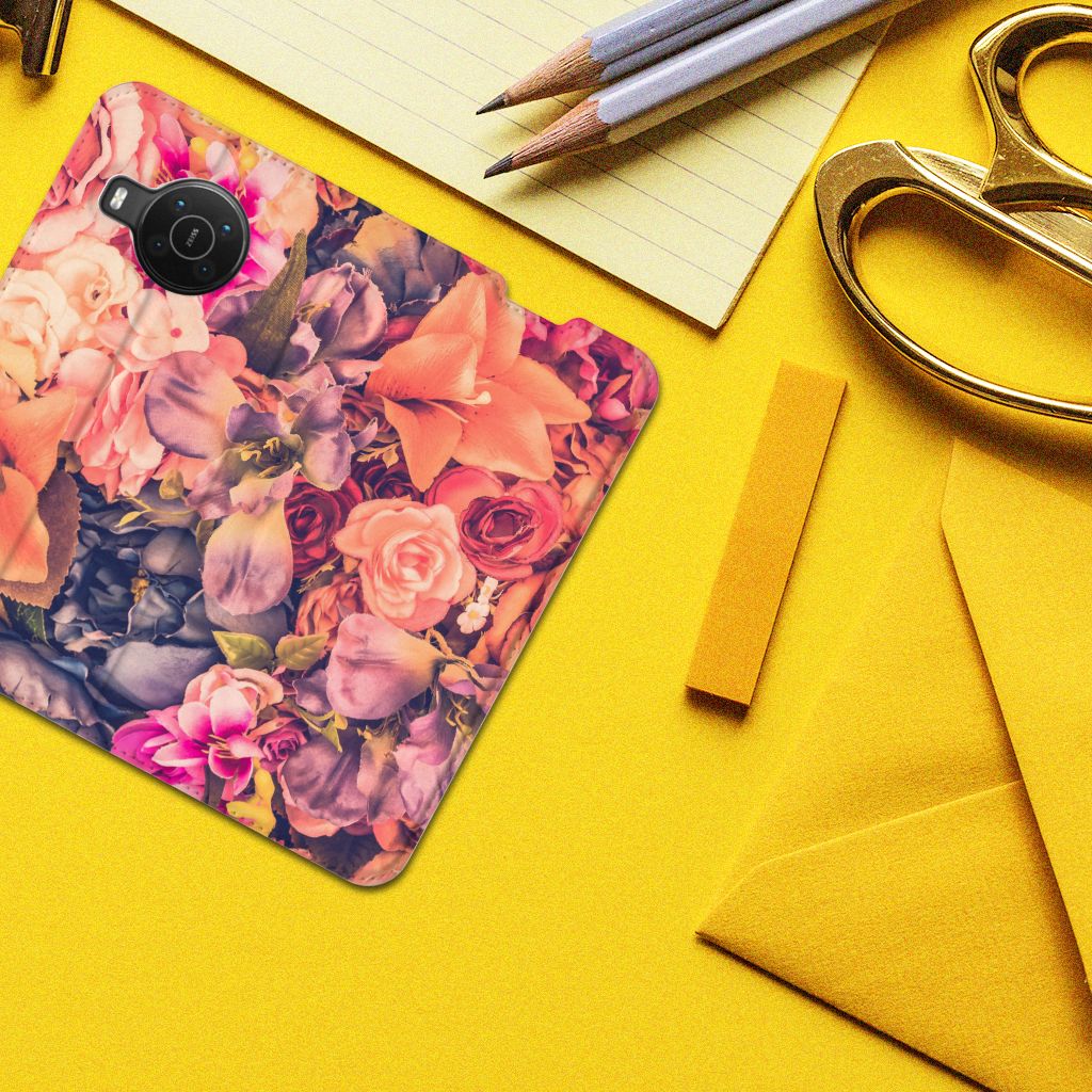 Nokia X20 | X10 Smart Cover Bosje Bloemen - B2C Telecom