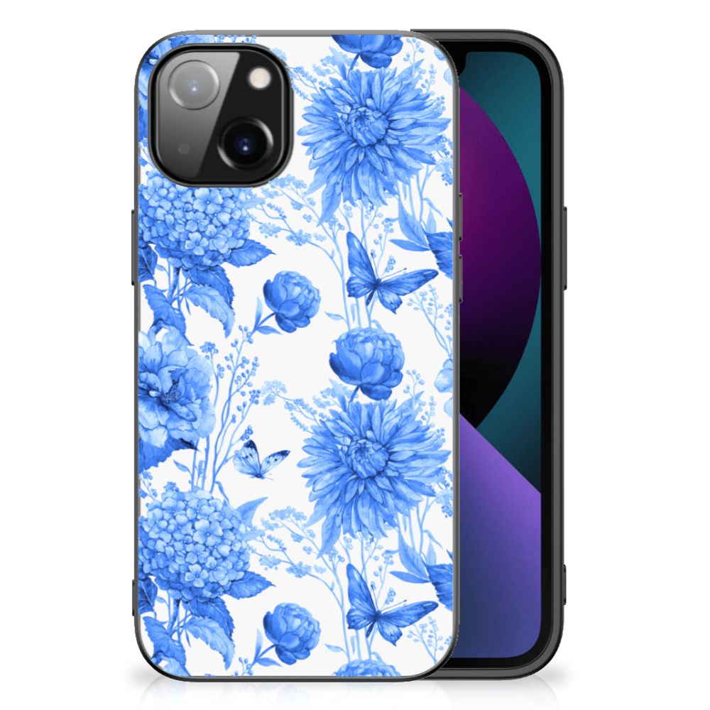 Bloemen Hoesje voor Apple iPhone 13 Flowers Blue B2C Telecom