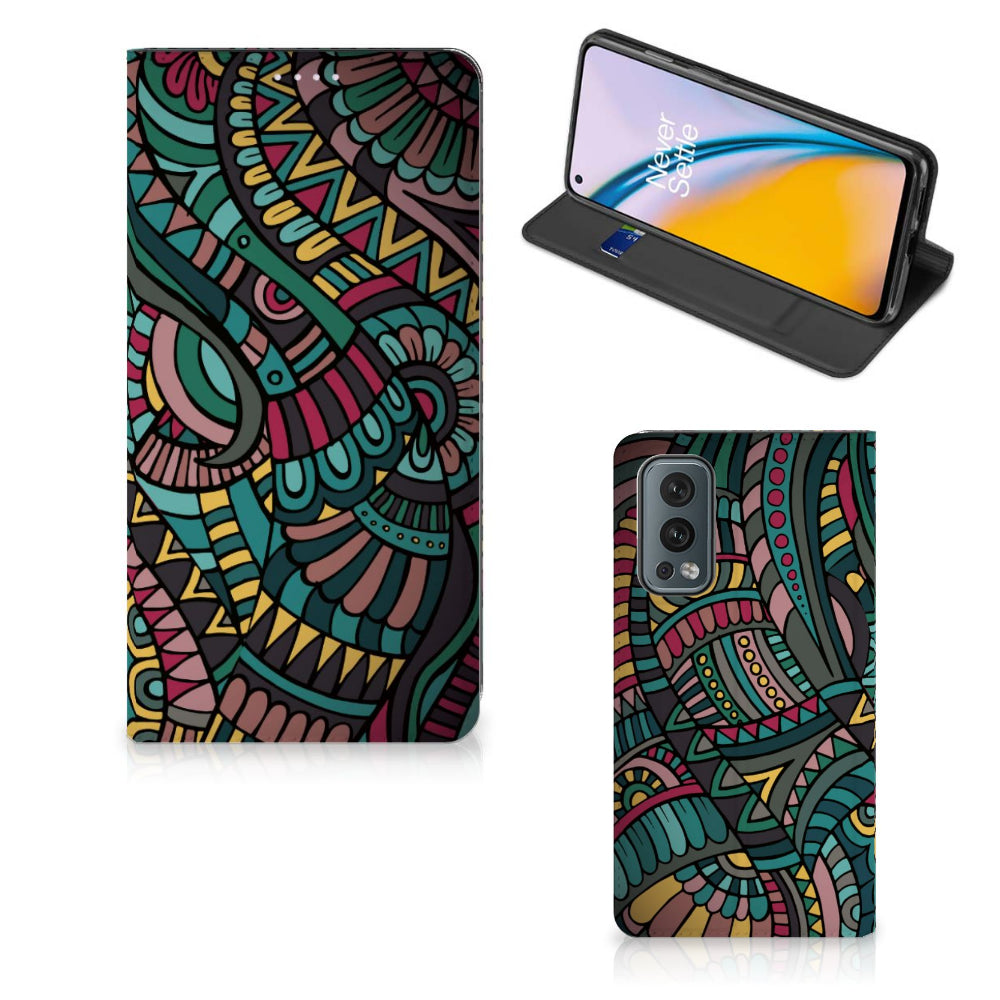 OnePlus Nord 2 5G Hoesje met Magneet Aztec